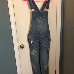 American Rag distressed overalls